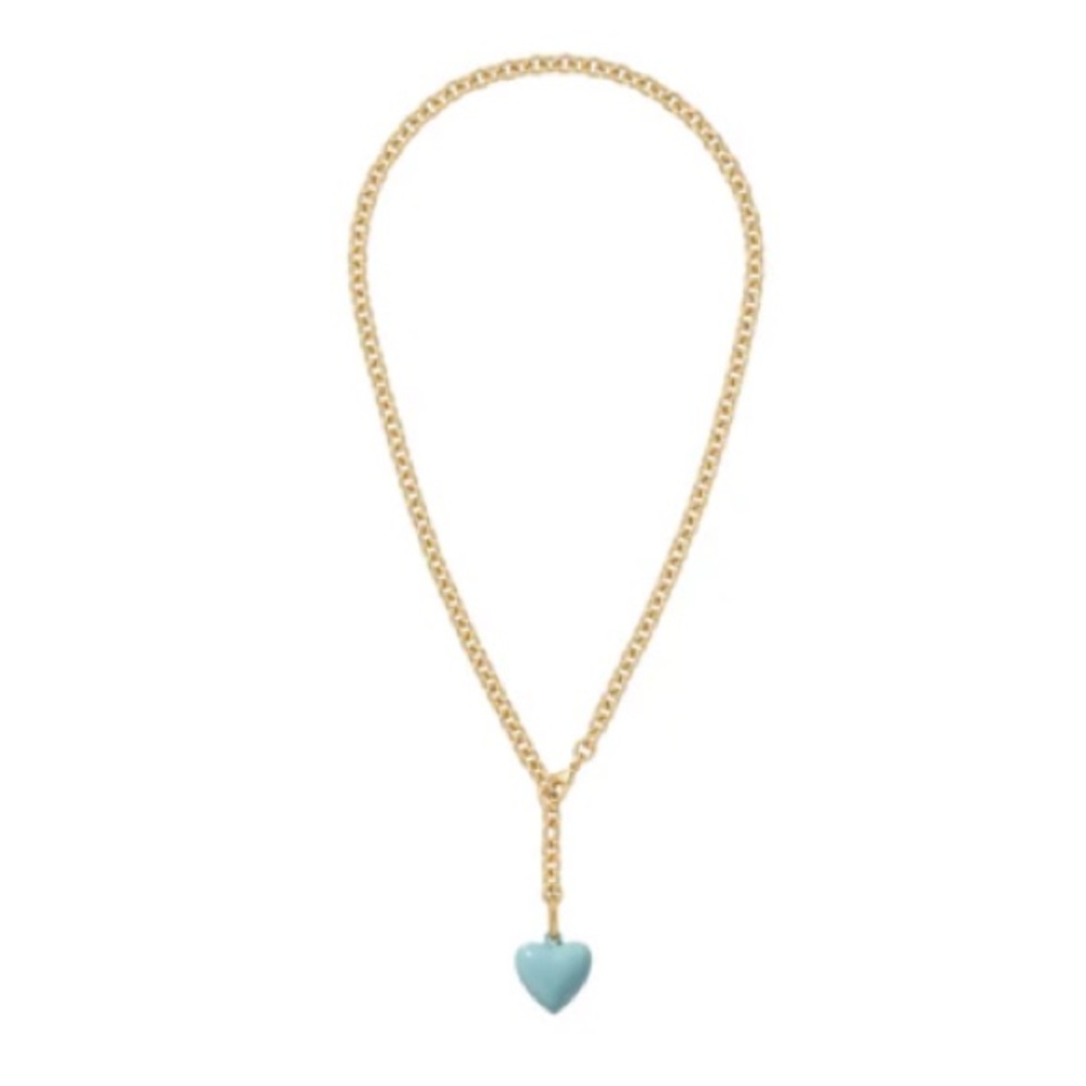 Roxanne Assoulin Mini Puffy Heart Charm Necklace - Cloud